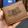 Pánská hnědá kožená peněženka BEORIGINAL Leather RFID s vlastním monogramem, textem nebo fotkou  + Akce - zlatá mince Pro štěstí ZDARMA