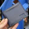 Malá modrá SLIM kožená peněženka BEORIGINAL Leather s monogramem (ražba)  + Akce - zlatá mince Pro štěstí ZDARMA