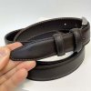 Dámský prošitý tmavě hnědý kožený pásek DEUTSCHLAND Leather s monogramem (ražba) lze zkrátit
