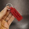 Červená kožená klíčenka BEORIGINAL Leather s vlastním textem