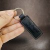 Černá kožená klíčenka BEORIGINAL Leather s vlastním textem