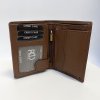 Pánská tmavě hnědá SOFT kožená peněženka RFID BEORIGINAL Leather s monogramem (ražba)