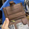 Pánská tmavě hnědá SOFT kožená peněženka RFID BEORIGINAL Leather s monogramem (ražba)  + Akce - zlatá mince Pro štěstí ZDARMA