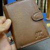 Pánská tmavě hnědá SOFT kožená peněženka RFID BEORIGINAL Leather s monogramem (ražba)  + Akce - zlatá mince Pro štěstí ZDARMA