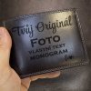 Pánská tmavě hnědá kožená peněženka ROYAL Leather RFID s vlastním monogramem, textem nebo fotkou