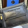 Pánská černá kožená peněženka ROYAL Leather RFID s vlastním monogramem, textem nebo fotkou  + Akce - zlatá mince Pro štěstí ZDARMA
