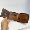 Pánská hnědá kožená peněženka ZIPPER ROYAL Leather s monogramem (ražba)