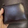 Pánská hnědá kožená peněženka ZIPPER ROYAL Leather s monogramem (ražba)