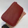 Univerzální 2v1 červená kožená peněženka, taška, kabelka s monogramem, vlastním textem a fotkou