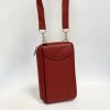 Univerzální 2v1 červená kožená peněženka, taška, kabelka s monogramem, vlastním textem a fotkou