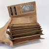 Robustní hnědá kožená kasírka peněženka EXCLUSIVE Leather s monogramem (ražba)
