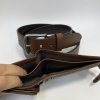 Pánský kožený tmavě hnědý set NAPPA BEORIGINAL Leather kožená peněženka a kožený pásek s monogramem (ražba)