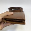 Pánský kožený hnědý set NAPPA BEORIGINAL Leather kožená peněženka a kožený pásek s monogramem (ražba)