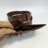 Pánský kožený hnědý set NAPPA BEORIGINAL Leather kožená peněženka a kožený pásek s monogramem (ražba)