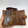 Pánský kožený hnědý set NAPPA BEORIGINAL Leather kožená peněženka a kožený pásek s monogramem (ražba)