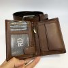 Pánský kožený tmavě hnědý set NAPPA BEORIGINAL Leather kožená peněženka a kožený pásek s monogramem (ražba)