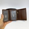 Pánský kožený tmavě hnědý set NAPPA BEORIGINAL Leather kožená peněženka a kožený pásek s monogramem (ražba)