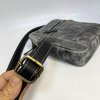 Pánská malá černá WILD Leather kožená crossbody messenger taška přes rameno | velikost S malá