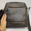 Pánská hnědá WILD Leather kožená crossbody messenger taška přes rameno | velikost XL extra velká