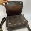 Pánská hnědá WILD Leather kožená crossbody messenger taška přes rameno | velikost XL extra velká