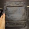 Pánská hnědá WILD Leather kožená crossbody messenger taška přes rameno | velikost XL extra velká