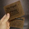 Pánská luxusní kožená peněženka 2v1 hnědá s monogramem, textem nebo fotkou