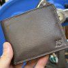 Malá hnědá SLIM kožená peněženka BEORIGINAL Leather s monogramem (ražba)  + Akce - zlatá mince Pro štěstí ZDARMA