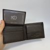 Malá hnědá SLIM kožená peněženka BEORIGINAL Leather s monogramem (ražba)
