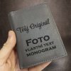 Pánská šedá kožená peněženka BEORIGINAL Leather RFID s vlastním monogramem, textem nebo fotkou