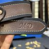 Pánský prošívaný kožený pásek COMBO Leather hnědá / černá s monogramem (ražba) lze zkrátit  + prémiové dárkové balení BE Original