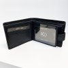 Pánská černá kožená peněženka RFID BEORIGINAL Leather s monogramem (ražba)
