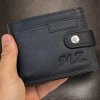 Pánská černá kožená peněženka RFID BEORIGINAL Leather s monogramem (ražba)