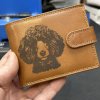 ROYAL s fotkou jakéhokoliv psa a textem - Pánská prémiová kožená peněženka ROYAL Leather RFID  + Akce - zlatá mince Pro štěstí ZDARMA