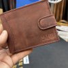 Pánská BORDO kožená peněženka Guru Leather s monogramem (ražba)  + Akce - zlatá mince Pro štěstí ZDARMA