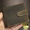 Pánská hnědá kožená peněženka HUNTER Natural Leather s monogramem (ražba)