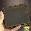 Pánská hnědá kožená peněženka HUNTER Natural Leather s monogramem (ražba)