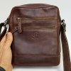 Pánská hnědá bordó kožená crossbody messenger taška přes rameno | velikost M středně velká  Bez personalizace - individuální přání řešíme po domluvě.