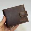 Pánská tmavě hnědá kožená peněženka PERSONIQ Be Leather RFID s monogramem (ražba)  + Akce - zlatá mince Pro štěstí ZDARMA
