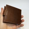 Pánská tmavě hnědá kožená peněženka PERSONIQ Be Leather RFID s monogramem (ražba)  + Akce - zlatá mince Pro štěstí ZDARMA