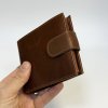 Pánská tmavě hnědá kožená peněženka PERSONIQ Be Leather RFID s monogramem (ražba)  + Akce - zlatá mince Pro štěstí ZDARMA