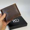 Luxusní kožená peněženka tmavě hnědá PERSONIQ Be Leather RFID s monogramem (ražba)  + Akce - zlatá mince Pro štěstí ZDARMA