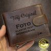 Pánská tmavě hnědá kožená peněženka PERSONIQ BeLeather RFID s gravírováním textu,  monogramu, fotky