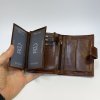 Pánská tmavě hnědá kožená peněženka na výšku PERSONIQ Be Leather RFID s gravírováním textu,  monogramu, fotky  + Akce - zlatá mince Pro štěstí ZDARMA