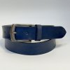 Luxusní modrý kožený pásek BEORIGINAL s monogramem (lze zkrátit)  + prémiové dárkové balení BE ORIGINAL