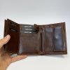 Pánská tmavě hnědá kožená peněženka na výšku PERSONIQ Be Leather RFID s monogramem (ražba)  + Akce - zlatá mince Pro štěstí ZDARMA