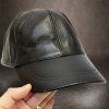 Černá kožená kšiltovka čepice BEORIGINAL | Univerzální velikost