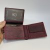 Vínová BORDO SLIM kožená peněženka BEORIGINAL Leather s monogramem (ražba)  + Akce - zlatá mince Pro štěstí ZDARMA