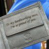 Černá SLIM kožená peněženka BEORIGINAL Leather s monogramem (ražba)  + Akce - zlatá mince Pro štěstí ZDARMA