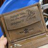 Pánská tmavě hnědá kožená peněženka HUNTER Leather s monogramem (ražba)  + Akce - zlatá mince Pro štěstí ZDARMA