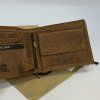 Pánská tmavě hnědá kožená peněženka HUNTER Leather s monogramem (ražba)  + Akce - zlatá mince Pro štěstí ZDARMA